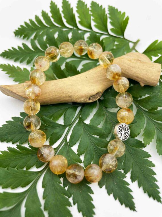 Bracelet en pierres naturelles de citrine arbre de vie