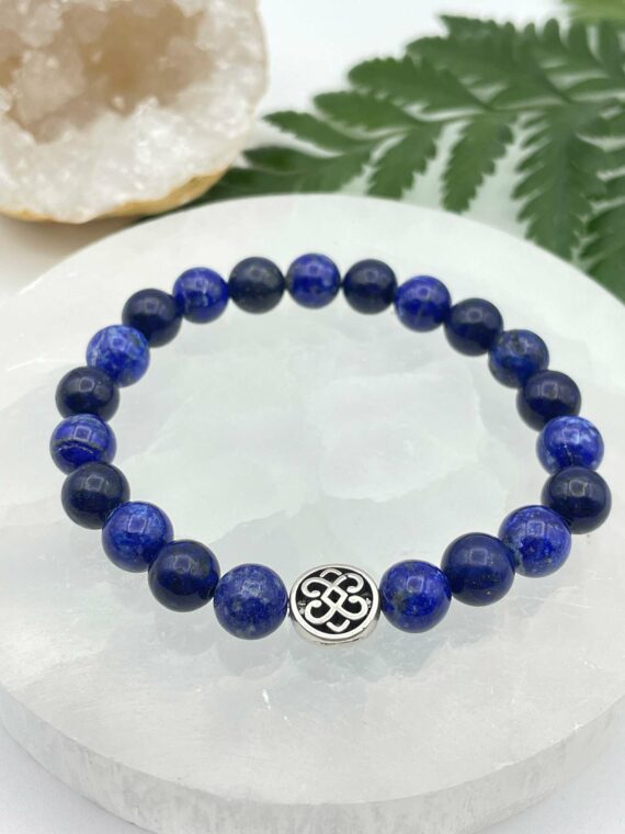 Bracelet en pierres naturelles lapis lazuli coeurs mêlés