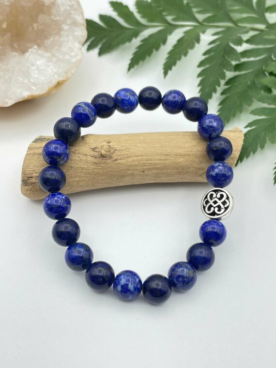 Bracelet en pierres naturelles lapis lazuli coeurs mêlés