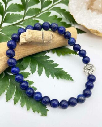 Bracelet en pierres naturelles lapis lazuli rosace