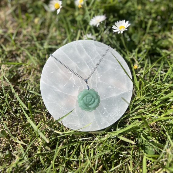 collier fleur en aventurine